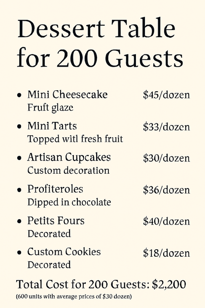 Mesa de Postres en Espacio de Eventos(Does not include decoration)